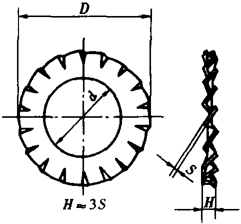 6.外锯齿锁紧垫圈(GB/T 862.2—1987)